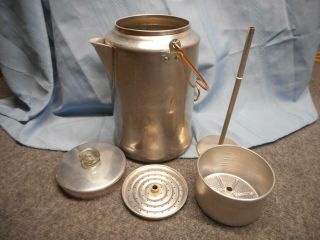 Vintage Comet Aluminum Percolator Coffee Pot 12 Cup Stove Top Camping Hunting