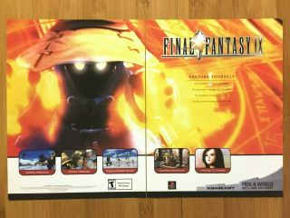 Final Fantasy Ix 9 Playstation 1 Ps1 2000 Vintage Print Ad/poster Official Art