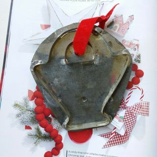 Rare Vintage Antique Primitive Cookie Cutter Metal Soldered Tin Flower Basket