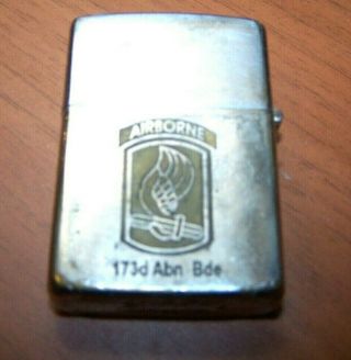 Vietnam Era Zippo Lighter,  173rd Abn.  Brigade,  Bien Hoa,  65 - 68