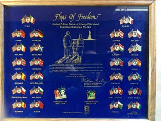 1985 Flags Of Freedom Limited Edition Coca Cola The Statue Of Liberty Pin Set