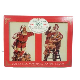 1994 Limited Edition Coca - Cola Playing Cards (2 Decks) In A Collectible Tin