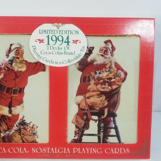 1994 Limited Edition Coca - Cola Playing cards (2 decks) in a Collectible Tin 3