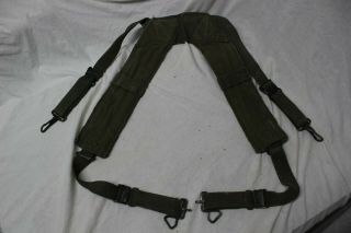 Us Military Issue Vietnam M1956 Canvas Pistol Belt H Suspenders Large Long A10