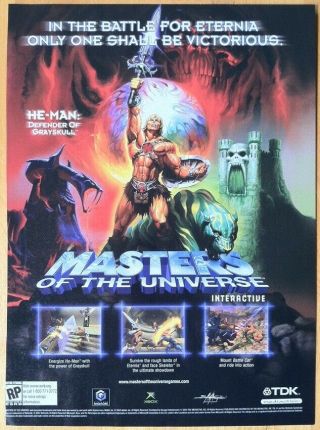 Masters Of The Universe Poster Ad Print Gamecube Nintendo Retro
