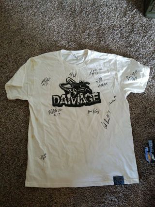 Hk Army Signed Tampabay Damage Autographed Tshirt.  J - Rab.  Keith Brown Dave B
