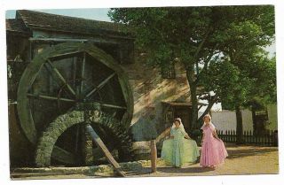 Vintage Florida Chrome Postcard St Augustine Old Grist Mill Ladies