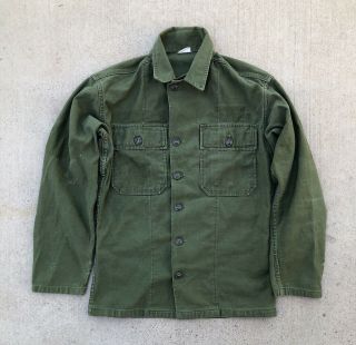 Vintage Distressed Us Army Early Og 107 Cotton Sateen Shirt