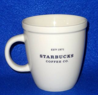 Starbucks Barista Mug 2001 Ceramic Large Abbey White 16oz Coffee Cup Estd 1971