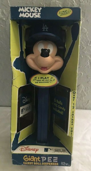 Vintage 2008 Disney Mickey Mouse La Dodger Giant Pez Candy Roll Dispenser