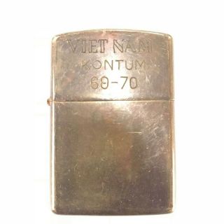 Vietnam War Zippo Lighter Kontum 69 70 Vintage