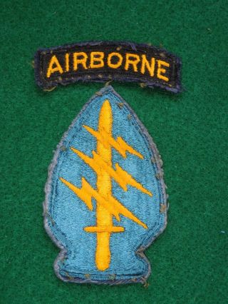 Vietnam War Us Army Special Forces Cut Edge Patch & Airborne Tab Sf
