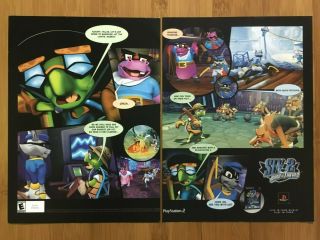 Sly 2 Band Of Thieves Ps2 2004 Vintage Print Ad/poster Official Sly Cooper Art