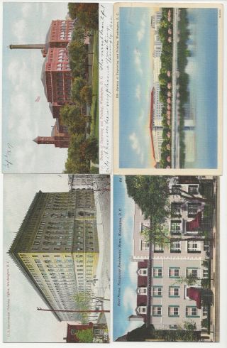 Washington,  Dc.  Bureau Of Engraving & Printing,  Blair House.  4 Old Postcards