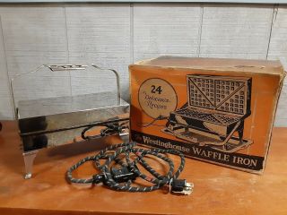 Vintage 1921 Waffle Iron Westinghouse With Cord And Box.