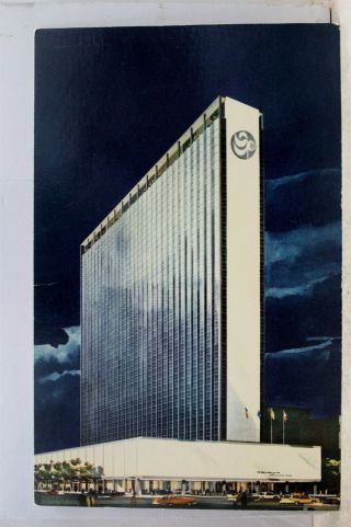 York Ny Nyc Hilton Hotel Rockefeller Center Postcard Old Vintage Card View