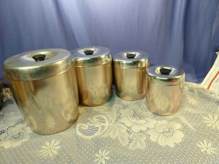 Vintage West Bend Rose Copper Aluminum Canister Set Of 4