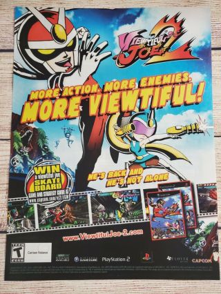 Viewtiful Joe 2 Playstation 2 Ps2 Gamecube Promo Ad Art Print Poster Classic Ii