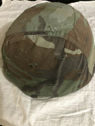 Us M1 Airborne Helmet Vietnam War Era W/ Mitchell Camo Cover & Liner