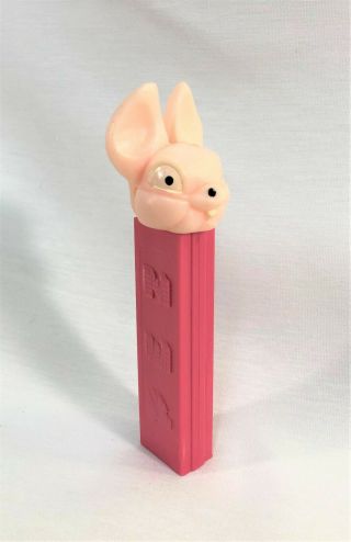 Pez Fat Ear Bunny Rabbit Dispenser Dark Pink Stem Light Pink Head Yugoslavia