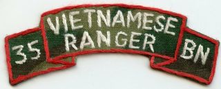Vn Made Us Advisor To Arvn Ranger 35th Battalion Scroll / Patch
