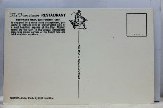 California CA San Francisco Fisherman ' s Wharf Franciscan Restaurant Postcard Old 2