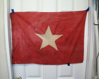Vietnam War: Nva Vc Battle Flag,  Size: 21 " X 30 " Aprox.