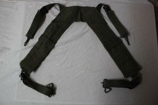 Us Military Issue Vietnam Era M1956 Canvas H Belt Suspenders Size Large S9
