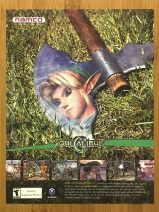 2003 Soul Calibur Ii 2 Gamecube Link Zelda Print Ad/poster Official Art Caliber