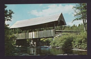 Old Vintage Postcard Of Covered Bridge Pittsburg Hampshire Nh