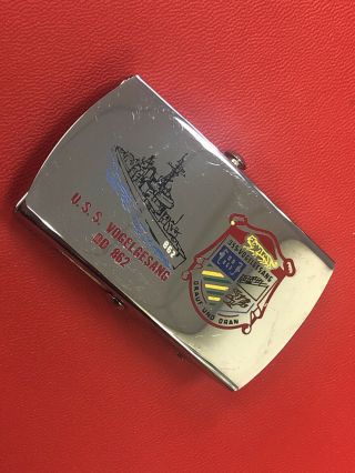 Vintage Zippo Buckle Uss Vogelgesang (dd - 862) Limited Edition
