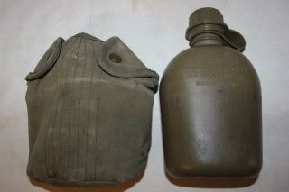 Us Military Issue Vietnam Era Army Usmc Canteen With Canvas Cover Set Ct54