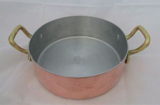 Vintage Centuria Baumlin Small Copper Pot Pan - Brass Handles,  France