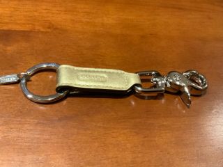 Coach Metallic Gold Leather Trigger Snap Keychain/keyring/keyfob 92354