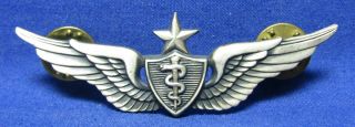 Vietnam War Sterling Army Senior Flight Surgeon 2 1/2 Inch Wings Badge