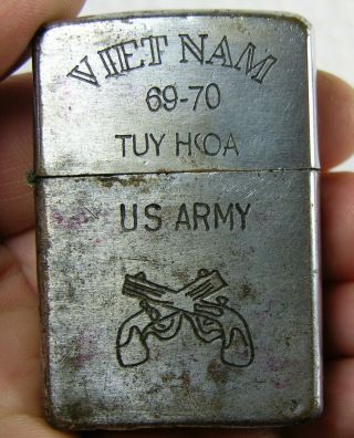 Authentic Vietnam War Zippo Lighter Tuy Hoa 69 - 70 Peace Today Tomorrow Yesterday