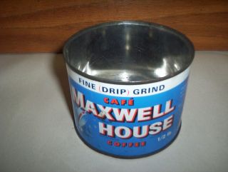 Vintage Maxwell House 1/2lb Coffee Tin Can Canada By General Foods Ltd (empty)