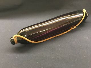 Rare Vintage Antique Purple Hand Blown Glass Rolling Pin C.  1880 - 1900
