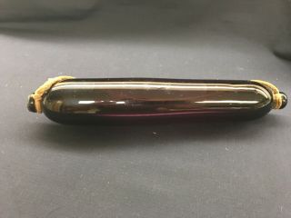 Rare Vintage Antique Purple Hand Blown Glass Rolling Pin c.  1880 - 1900 2