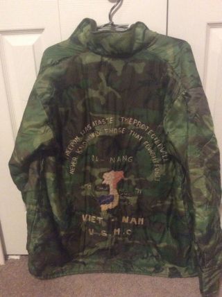 1970 - 71 Usmc Vietnam War Embroidered Tour Erdl Jacket Liner