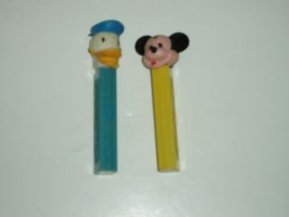 Vintage Pez No Feet Mickey Mouse & Donald Duck 60 