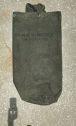 Ww2/korean Duffle Duffel Bag Us Military Trench Art Edward Patrick 1940s/50s Era