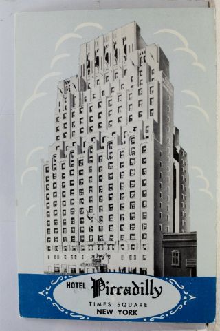 York Ny Nyc Times Square Hotel Piccadilly Postcard Old Vintage Card View Pc
