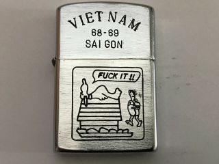 Vintage Vietnam War Era Zippo Lighter 68 - 69 2