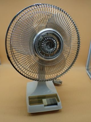 Vintage Windmere 3 Speed Oscillating Desk Fan 12 " Type Wf - 422 Clear Blades