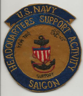 Vietnamese Made Us Navy Headquarters Support Activities Saigon Pocket Patch