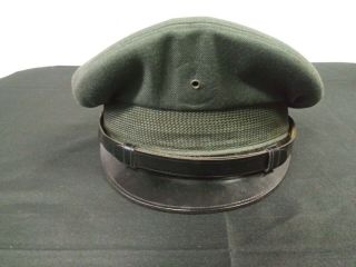 Military Issue Vintage Us Army Green Dress Uniform Wool Visor Cap Hat 6 7/8
