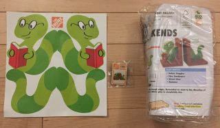 Home Depot Kids Workshop Diy Craft Kit Bookend Bookworm & Pin
