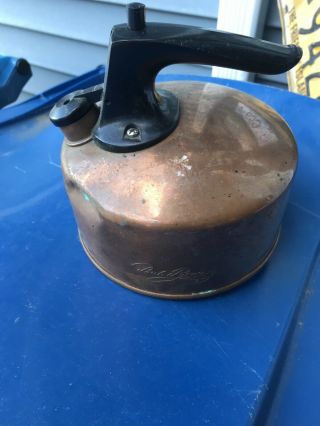 Vintage Paul Revere Ware Copper Whistling Kettle Tea Pot Rome Ny Usa - 83
