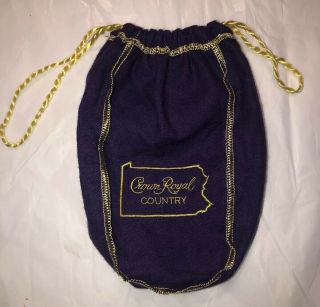 Crown Royal Country Purple & Gold Drawstring Bag Pennsylvania Pa 9.  5”